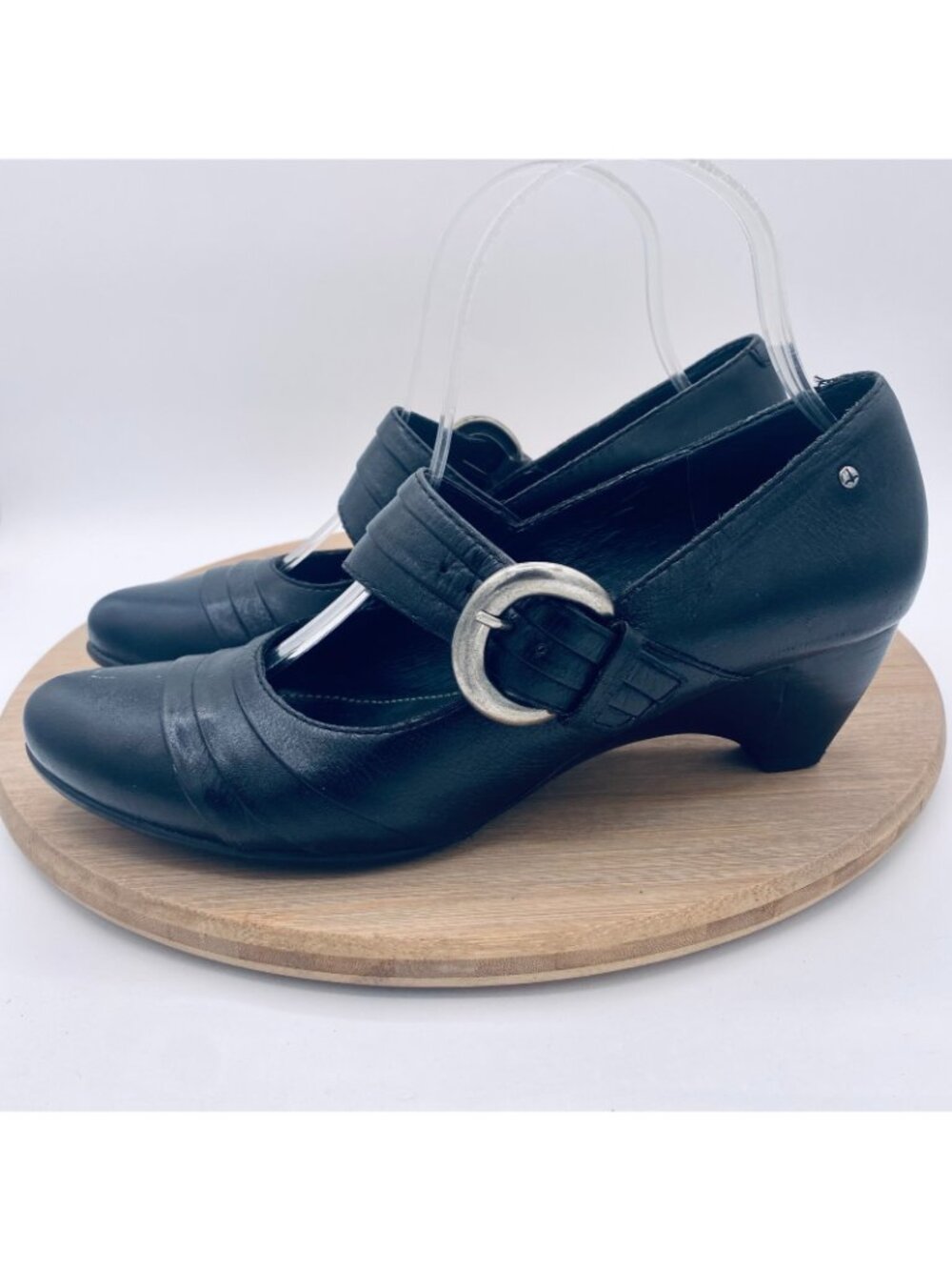 Pikolinos Mary Jane Shoes Womens 8.5 39 Black Leather Pumps Buckle Whimsygoth - Picture 5 of 13